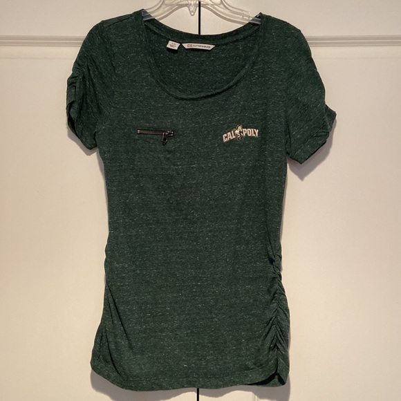 Cal Poly Green Ruched T-shirt. Like new. Cal Poly San Luis Obispo - Picture 5 of 9
